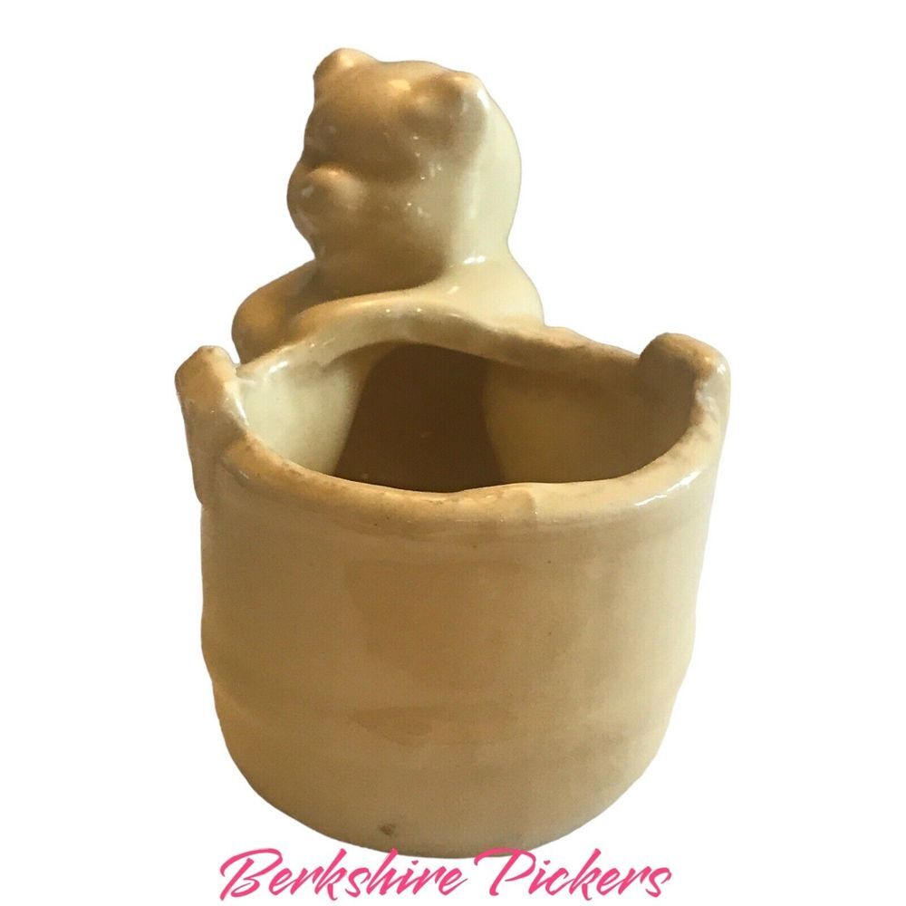 Shawnee Yellow PIG with Barrel Small Succulent Planter BB13 - Picture 4 of 8